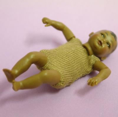 Heidi Ott Dolls House Doll, Brown Sitting Baby (XKB06)