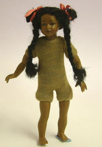 Heidi Ott Dolls House Doll, Brown Girl With Long Platts (XKK09)