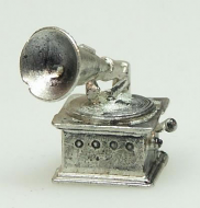 Dolls House Miniature Pewter Gramophone (x2) (XZ259)
